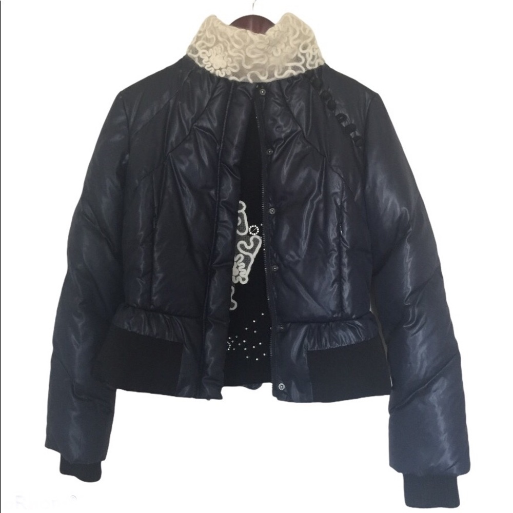 BCBGMAXAZRIA Peplum Down Coat Puffer